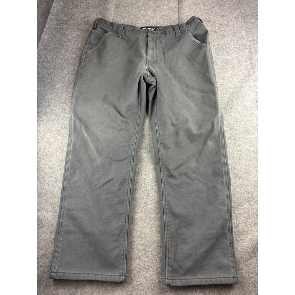 Wolverine Workwear Fleece Lined Canvas Work Pants Gray Carpenter Mens 40x32
